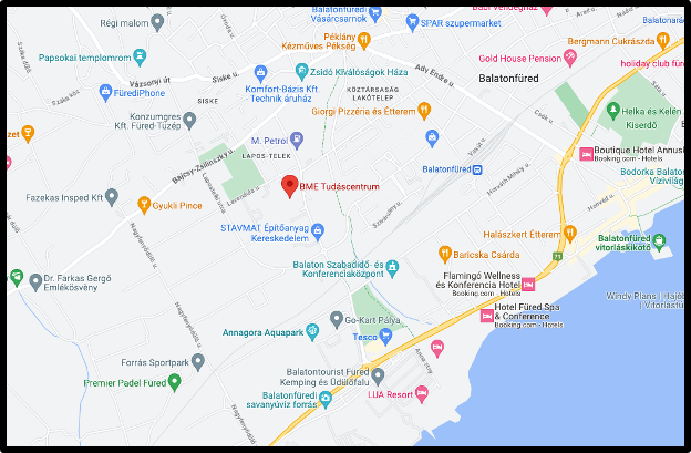 map of Budapesti Műszaki és Gazdaságtudományi Egyetem, BME Balatonfüredi Tudáscentrum - 8230 Balatonfüred, Fürdő utca 17/b Main building